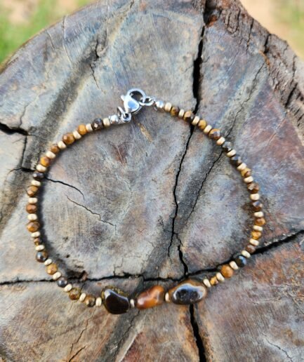 Pulseira Olho de Tigre facetada