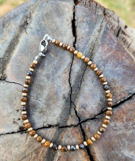 Pulseira Olho de Tigre facetada